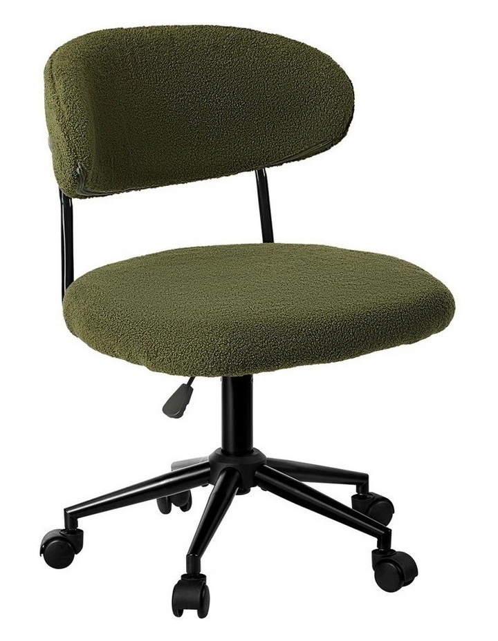 Oikiture Armless Office Chair Mid Back Wide Seat Swivel Home Desk Chair Green image 1