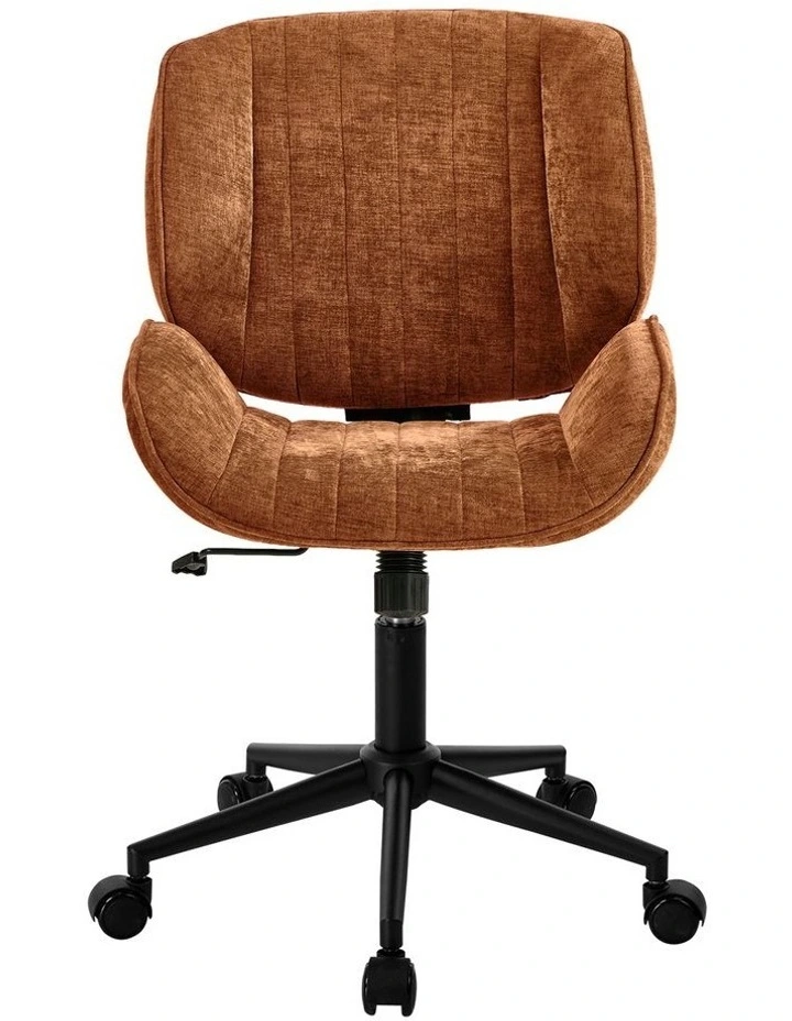 Oikiture Armless Office Chair Mid Back Swivel Gaming Desk Chair with Wheels Orange image 2
