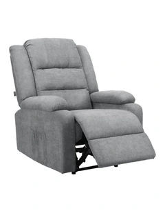 Oikiture Recliner Chair ArmChair Padded Lounge With Side Pocket Polyester Grey