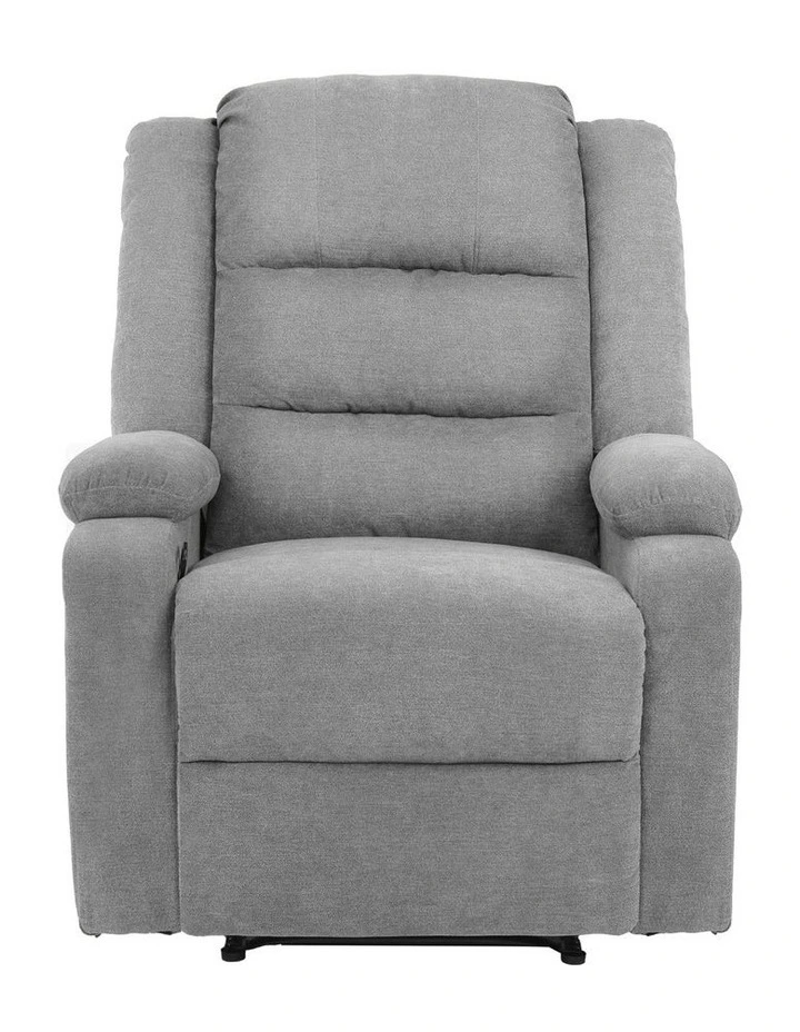 Oikiture Recliner Chair ArmChair Padded Lounge With Side Pocket Polyester Grey image 2