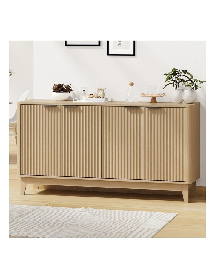 Oikiture Buffet Sideboard Storage Cabinet Hallway Table Natural image 4