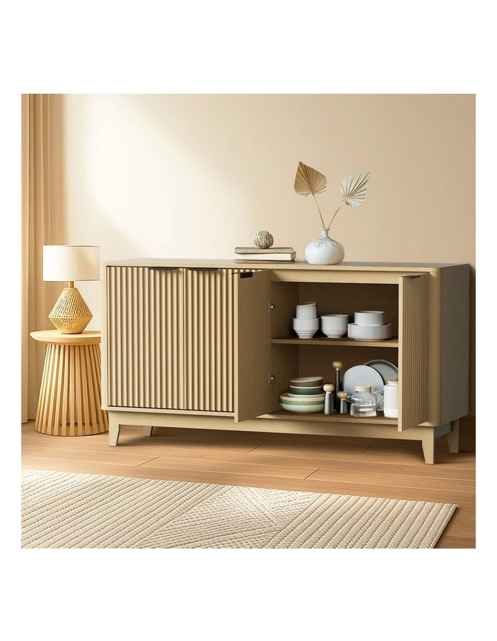 Oikiture Buffet Sideboard Storage Cabinet Hallway Table Natural image 5