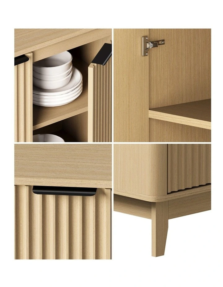 Oikiture Buffet Sideboard Storage Cabinet Hallway Table Natural image 6