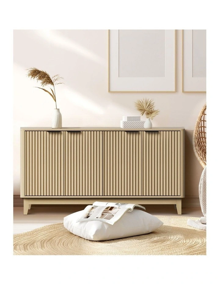 Oikiture Buffet Sideboard Storage Cabinet Hallway Table Natural image 7