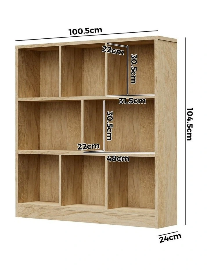 Oikiture Bookshelf Bookcase Display Shelves Unit Storage Organizer Stand Natural image 3