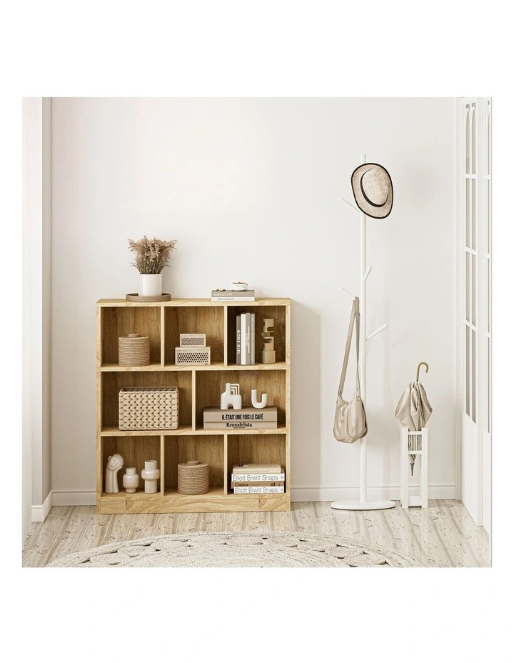 Oikiture Bookshelf Bookcase Display Shelves Unit Storage Organizer Stand Natural image 7