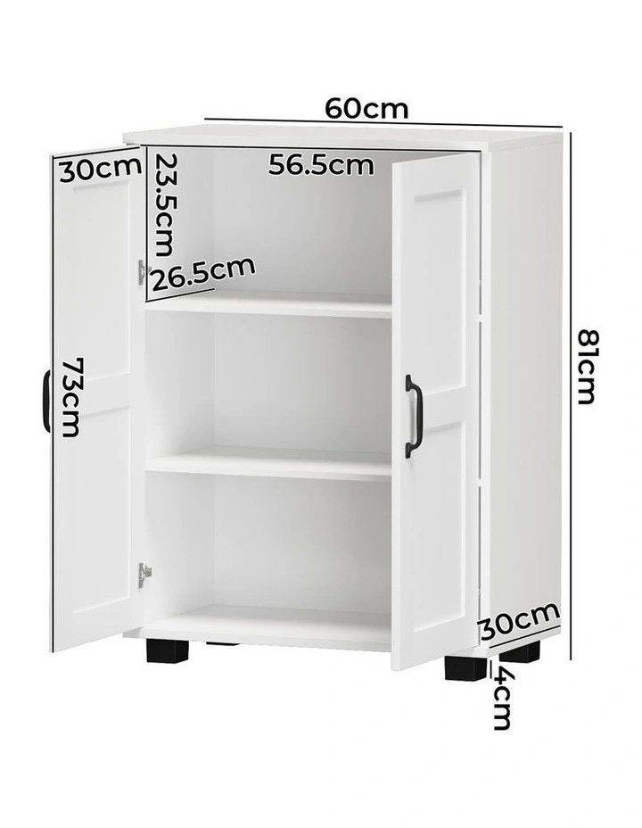 Oikiture Storage Cabinet Bathroom Buffet Sideboard 2 Door Cupboard White image 3