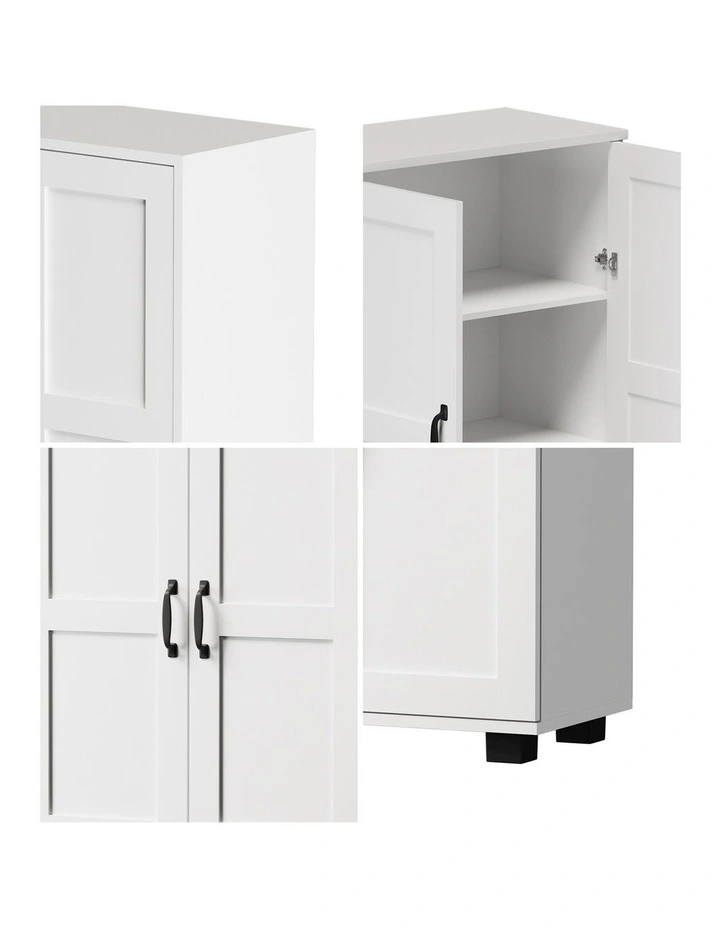 Oikiture Storage Cabinet Bathroom Buffet Sideboard 2 Door Cupboard White image 6