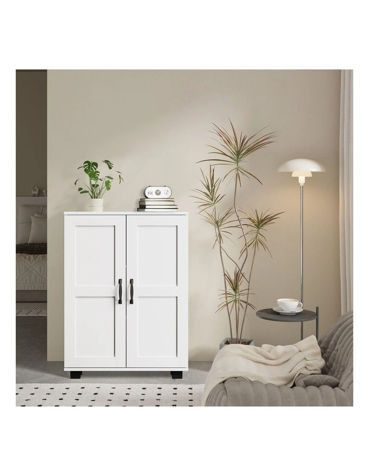 Oikiture Storage Cabinet Bathroom Buffet Sideboard 2 Door Cupboard White image 7