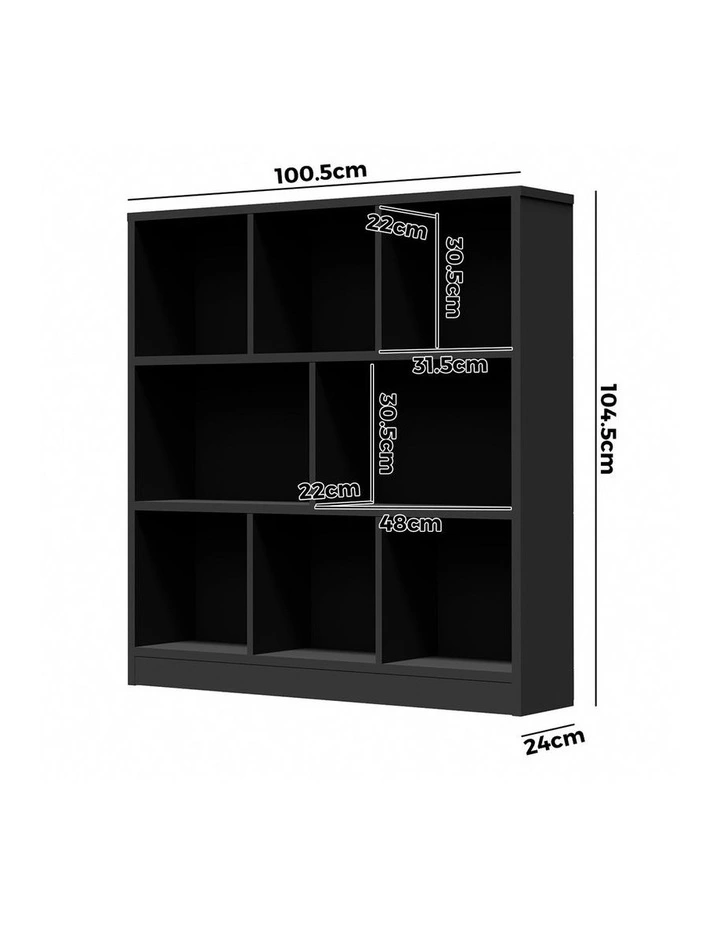 Oikiture Bookshelf Bookcase Display Shelves Unit Storage Organizer Stand Black image 3