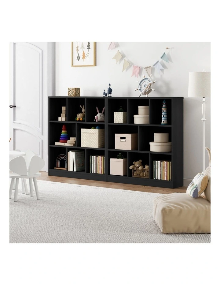 Oikiture Bookshelf Bookcase Display Shelves Unit Storage Organizer Stand Black image 5