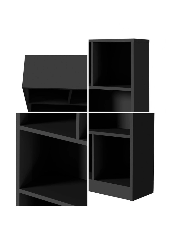 Oikiture Bookshelf Bookcase Display Shelves Unit Storage Organizer Stand Black image 6