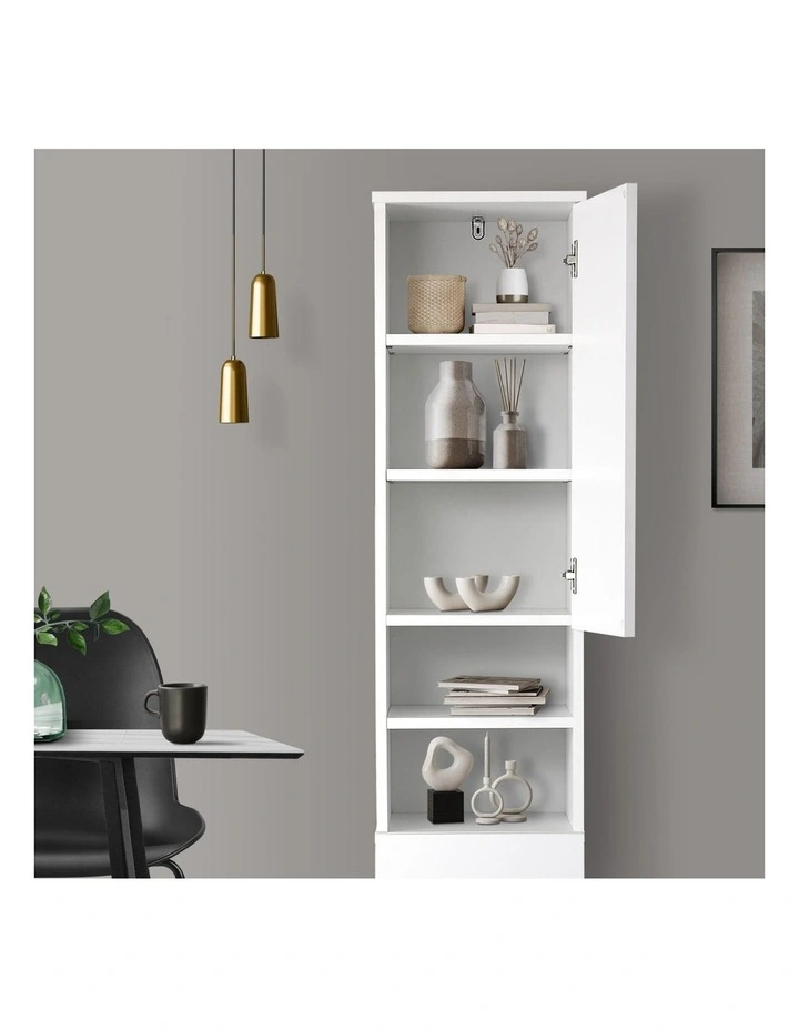 Oikiture Bathroom Cabinet Storage Laundry Tall Slim Toilet Floor Cupboard White image 6