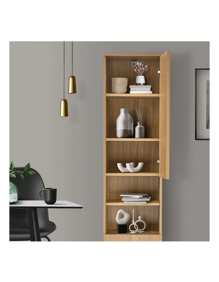 Oikiture Bathroom Cabinet Storage Laundry Tall Slim Floor Cupboard Natural image 6