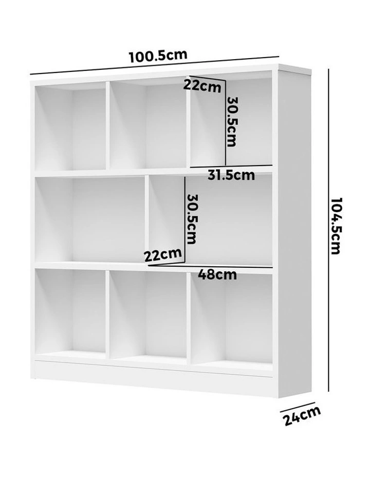Oikiture Bookshelf Bookcase Display Shelves Unit Storage Organizer Stand White image 3