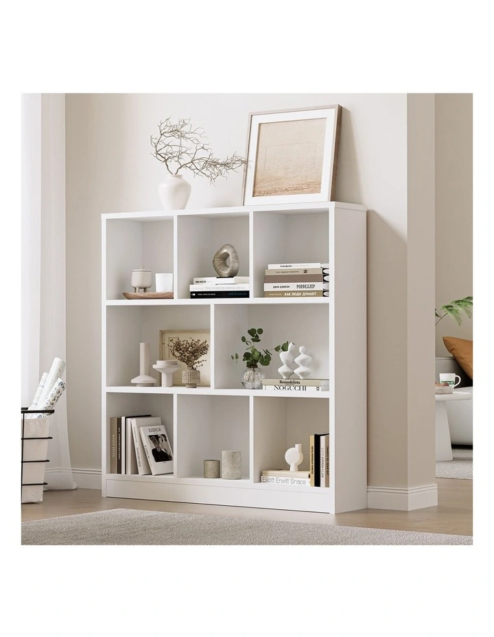 Oikiture Bookshelf Bookcase Display Shelves Unit Storage Organizer Stand White image 4