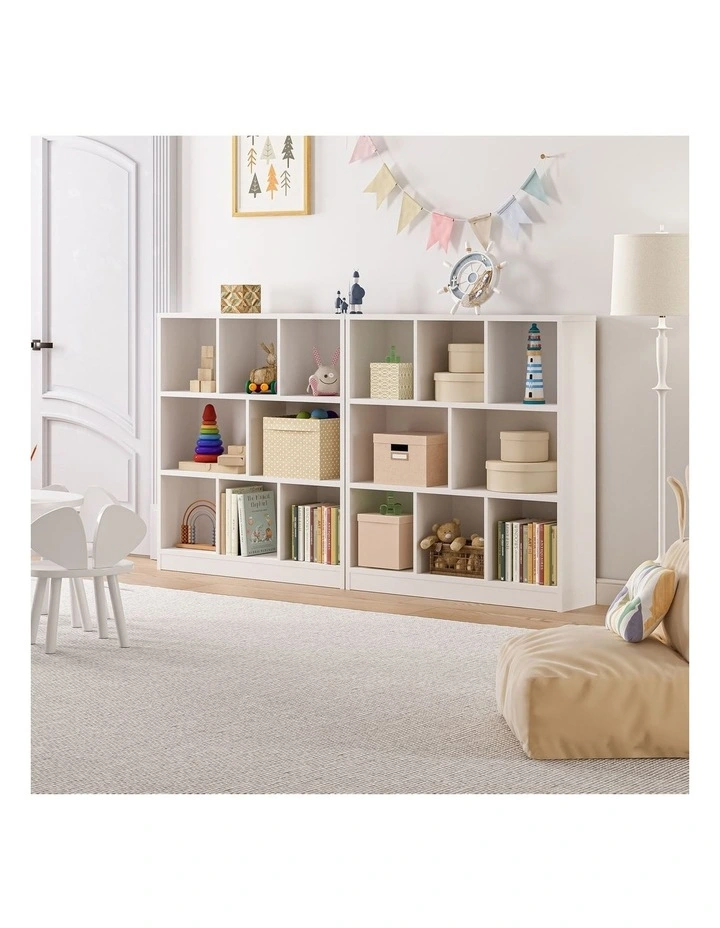 Oikiture Bookshelf Bookcase Display Shelves Unit Storage Organizer Stand White image 5