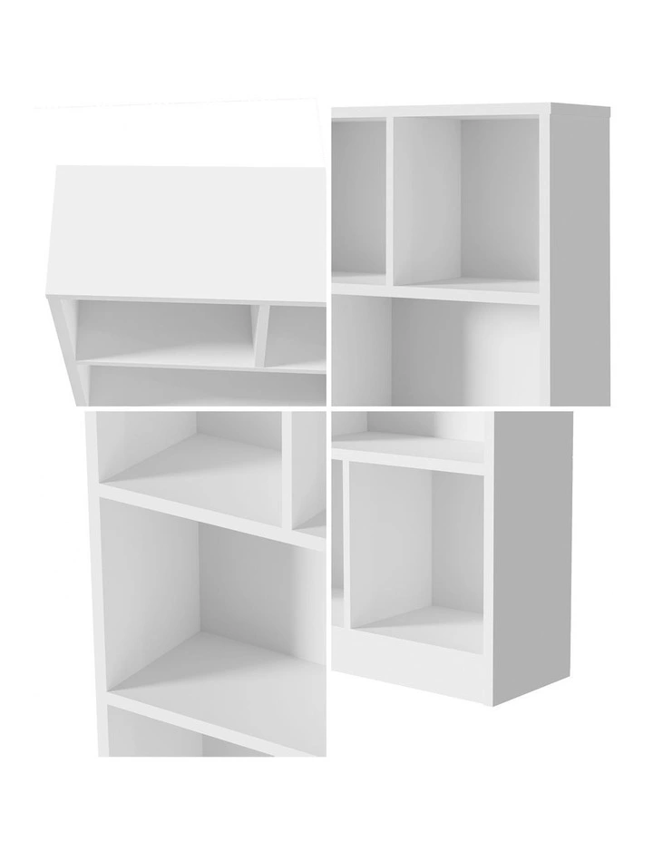 Oikiture Bookshelf Bookcase Display Shelves Unit Storage Organizer Stand White image 6