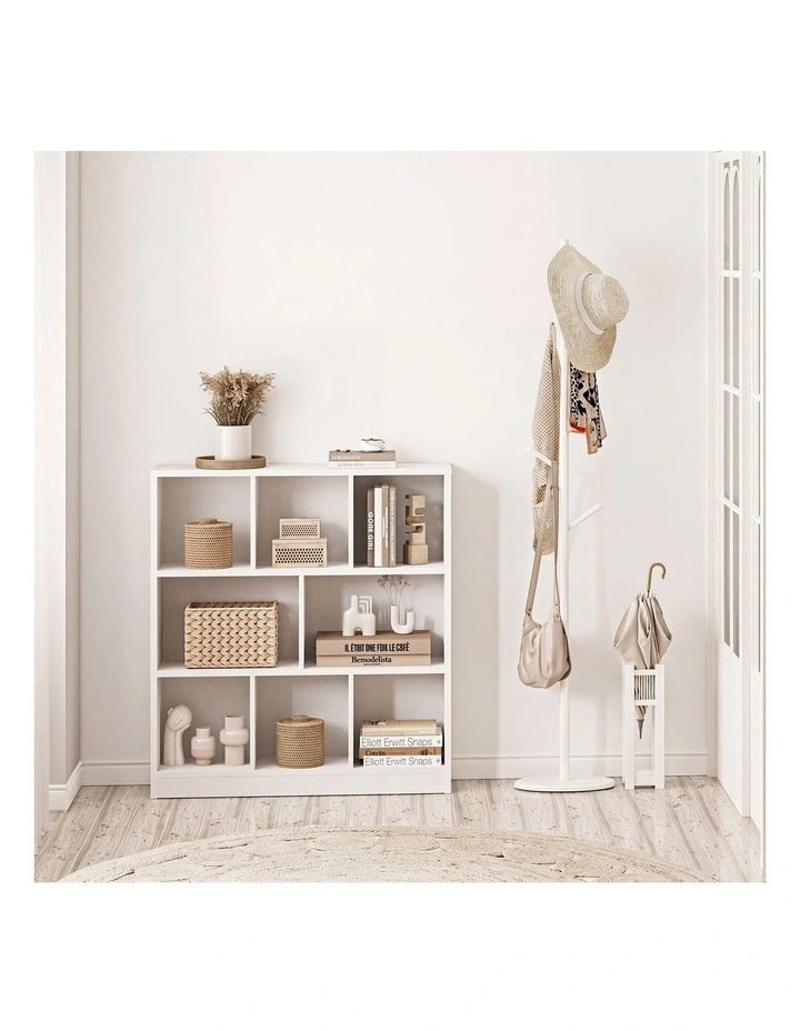 Oikiture Bookshelf Bookcase Display Shelves Unit Storage Organizer Stand White image 7