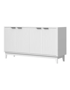 Oikiture Buffet Sideboard Storage Cabinet Hallway Table White