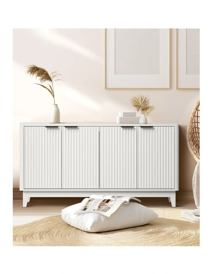 Oikiture Buffet Sideboard Storage Cabinet Hallway Table White image 7