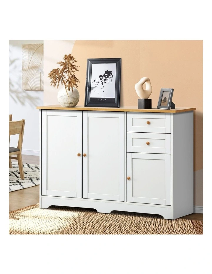 Oikiture Sideboard Buffet Storage Cabinet White image 4