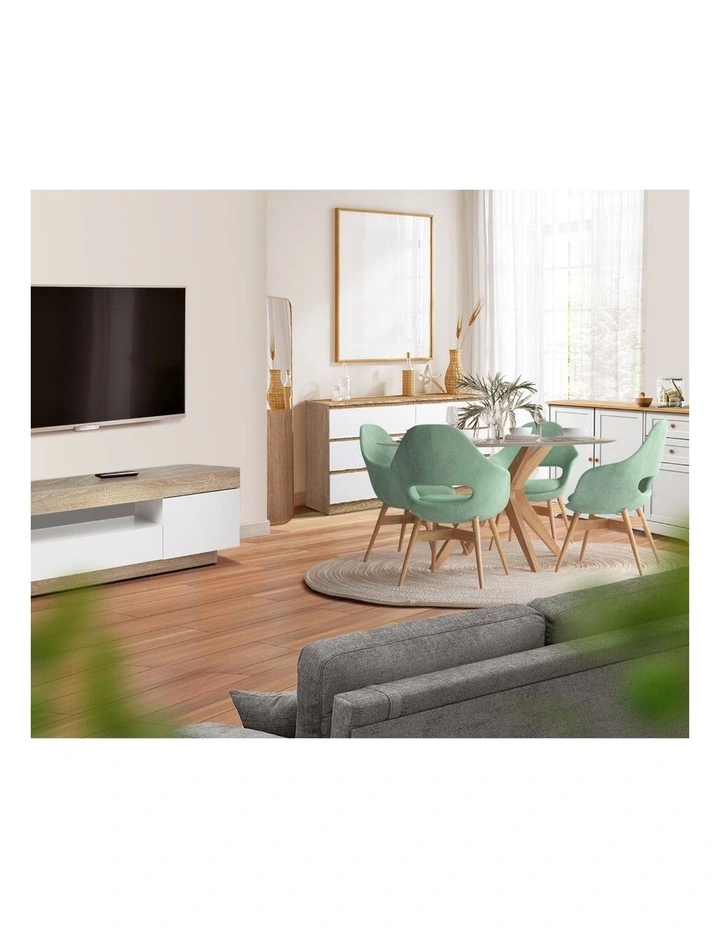 Oikiture Sideboard Buffet Storage Cabinet White image 7