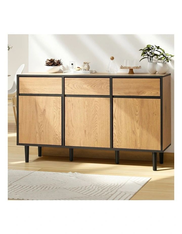 Oikiture Buffet Sideboard Storage Cabinet Cupboard 3 Drawers image 4