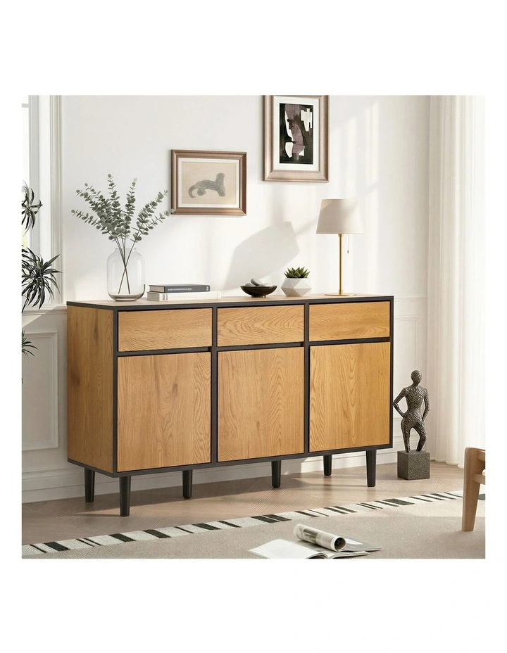 Oikiture Buffet Sideboard Storage Cabinet Cupboard 3 Drawers image 5