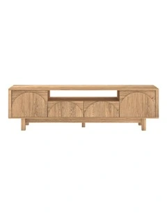 Arched TV Entertainment Unit TV Cabinet 180 CM - Foil-laminated Particleboard & MDF / oak