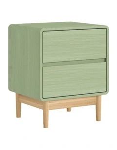 Bedside Table | 2 Drawers Dresser Modern Nightstand - green / Foil-laminated Particleboard & MDF
