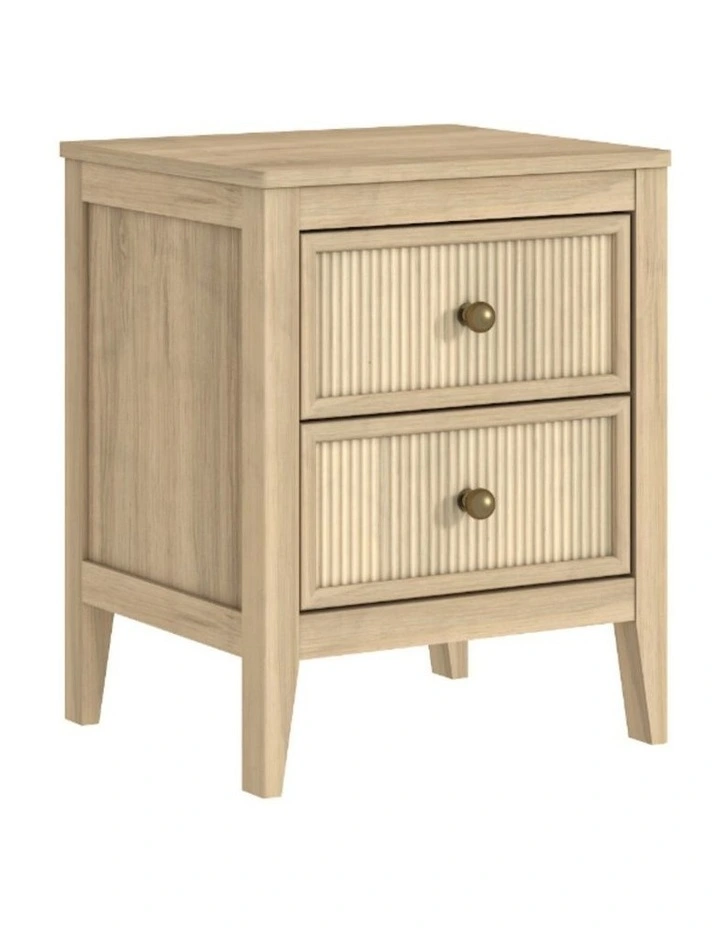 Bedside Table 2 Drawer Dresser Modern Nightstand for Bedroom - Foil-laminated Particleboard & MDF image 1