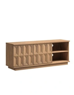 TV Entertainment Unit TV Cabinet with Open Shelves 150CM - Foil-laminated Particleboard & MDF / oak