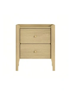 Light Oak Bedside Table With Gallery Top - Bedroom Storage - Foil-laminated Particleboard & MDF