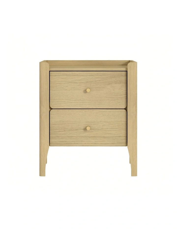 Light Oak Bedside Table With Gallery Top - Bedroom Storage - Foil-laminated Particleboard & MDF image 1