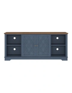 Navy Blue TV Cabinet Entertainment Unit Storage Cabinet - Foil-laminated Particleboard & MDF