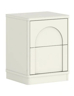 Arched Bedside Table White Bedroom - Foil-laminated Particleboard & MDF