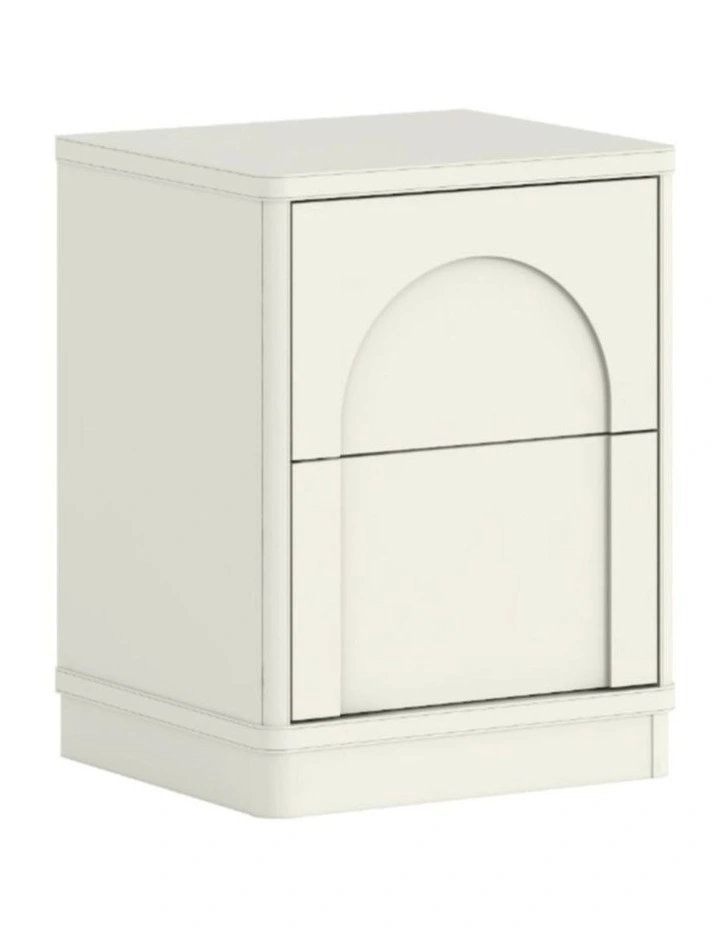Arched Bedside Table White Bedroom - Foil-laminated Particleboard & MDF image 1