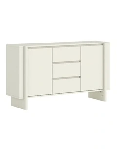 Large Sideboard 150cm Cupboard | Spacious Storage Solution - Foil-laminated Particleboard / white