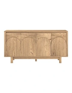 4 Door Buffet Sideboard L150cm - Foil-laminated Particleboard & MDF / oak