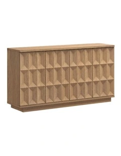 Buffet Sideboard 4 Door Table | Minimalist and Modern Design - Foil-laminated Particleboard / oak