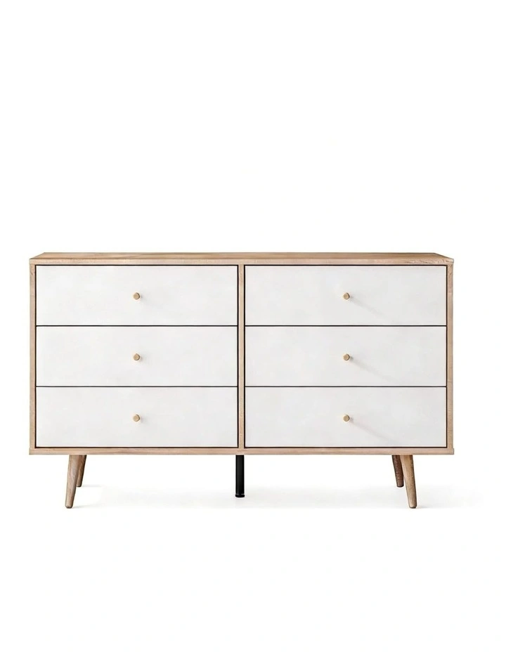 Adriana Chest of 6 Drawers Dresser Lowboy Scandinavian style image 1