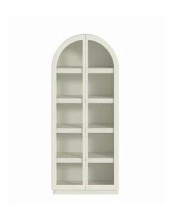 Bookcase Display Cabinet Floor Standing 5 Tier Shelves - Foil-laminated Particleboard & MDF / white