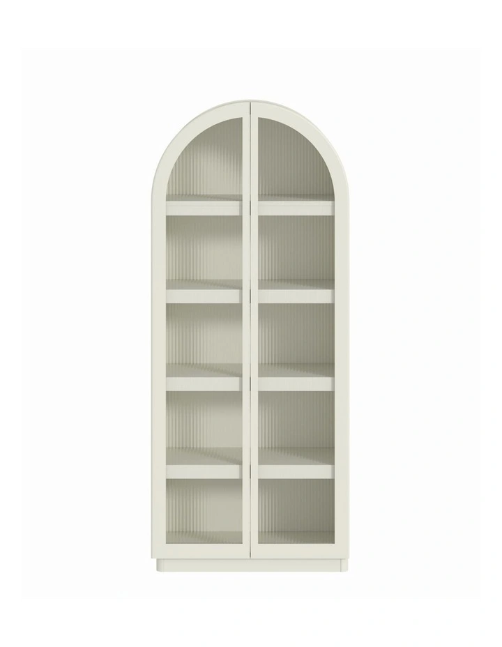 Bookcase Display Cabinet Floor Standing 5 Tier Shelves - Foil-laminated Particleboard & MDF / white image 1