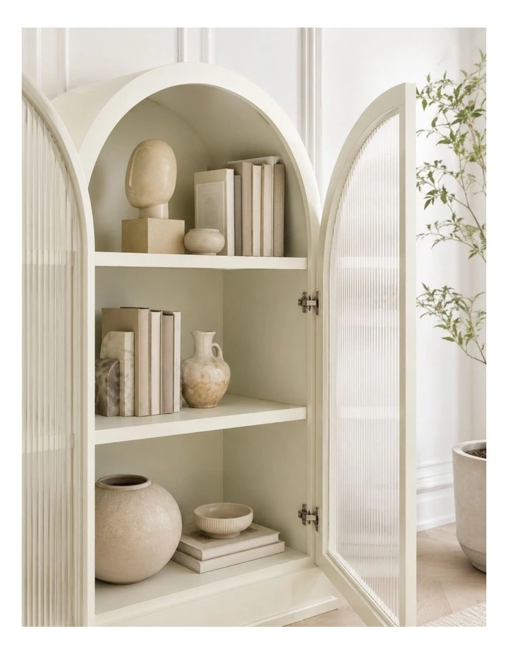 Bookcase Display Cabinet Floor Standing 5 Tier Shelves - Foil-laminated Particleboard & MDF / white image 4