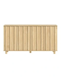 Modern Fluted Sideboard Cabinet In Light Oak - Foil-laminated Particleboard & MDF