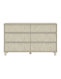 Coastal Modern 6 Chest Of Drawers - Foil-laminated Particleboard & MDF / oak