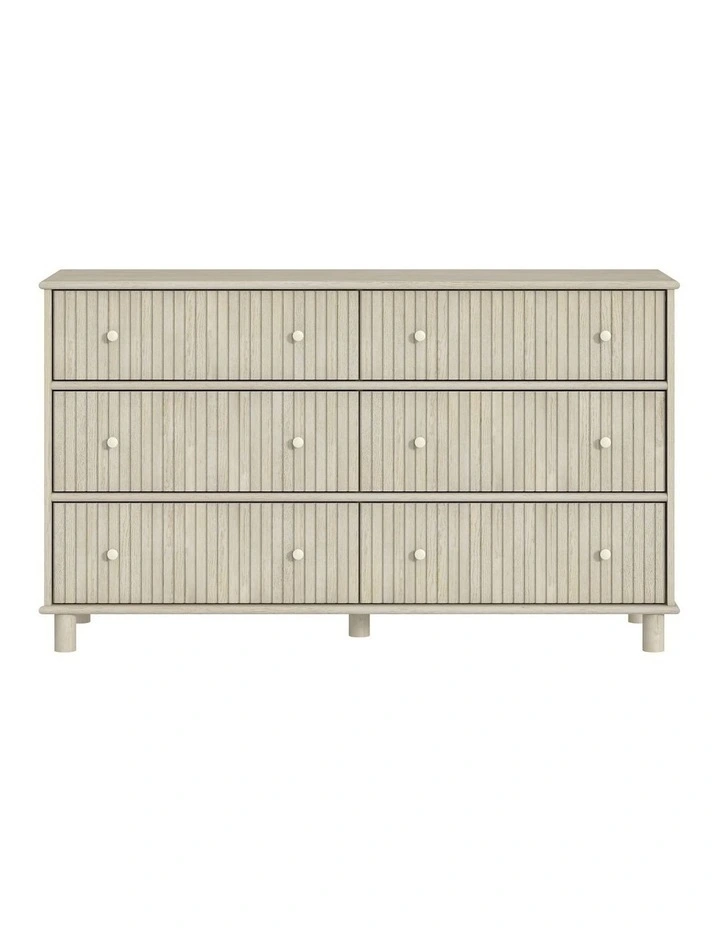 Coastal Modern 6 Chest Of Drawers - Foil-laminated Particleboard & MDF / oak image 1