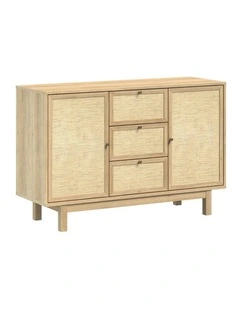 2 Door 3 Drawer Buffet Sideboard - Foil-laminated Particleboard & MDF / oak
