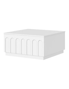 White Lift Top Coffee Table with Large Hidden Storage Living Room- Foil-laminated Particleboard/ MDF
